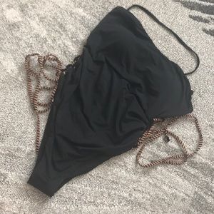 Radio Fiji one piece black lace up high cut M